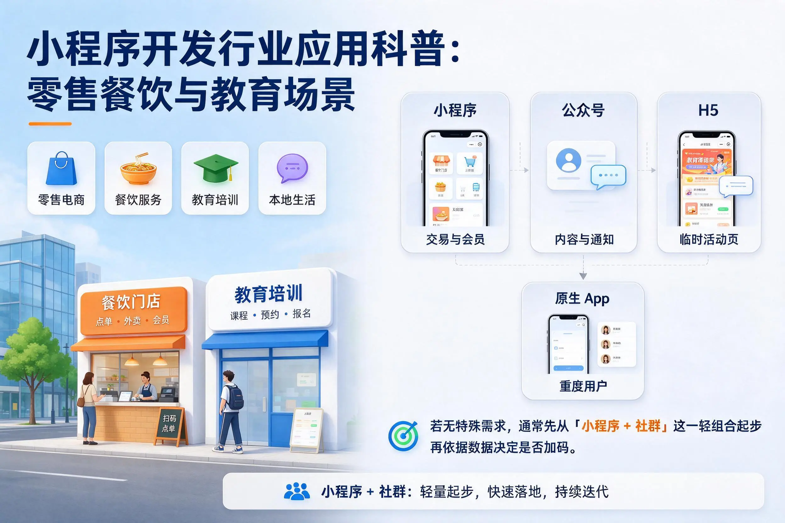 安庆小程序开发行业应用科普：零售餐饮与教育场景